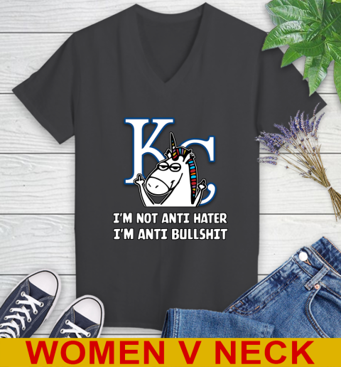 Los Angeles Angels MLB Baseball Unicorn I'm Not Anti Hater I'm Anti Bullshit (2) Women's V-Neck T-Shirt 10 Los Angeles Angels MLB Baseball Unicorn I'm Not Anti Hater I'm Anti Bullshit (2) Women's V-Neck T-Shirt - Image 10