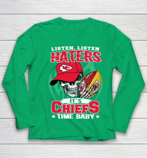 Listen Haters It is CHIEFS Time Baby NFL Youth Long Sleeve 4