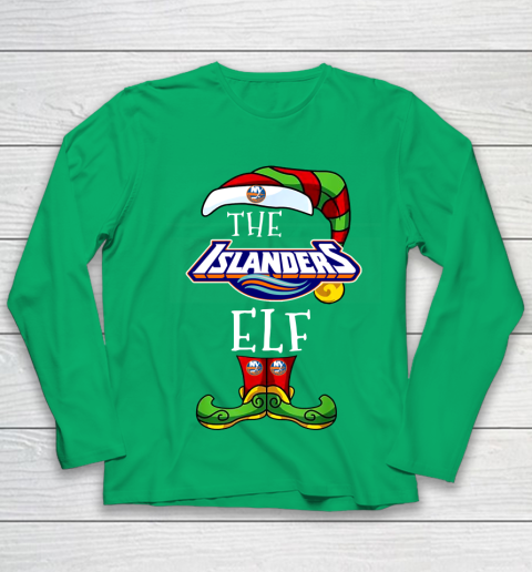 New York Islanders Christmas ELF Funny NHL Youth Long Sleeve 4
