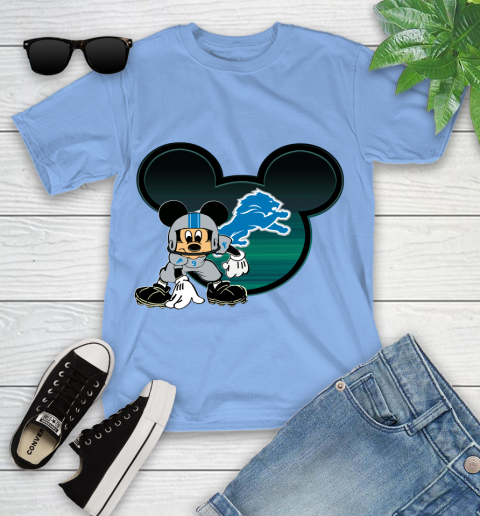 NFL Detroit Lions Mickey Mouse Disney Football T Shirt Youth T-Shirt 11