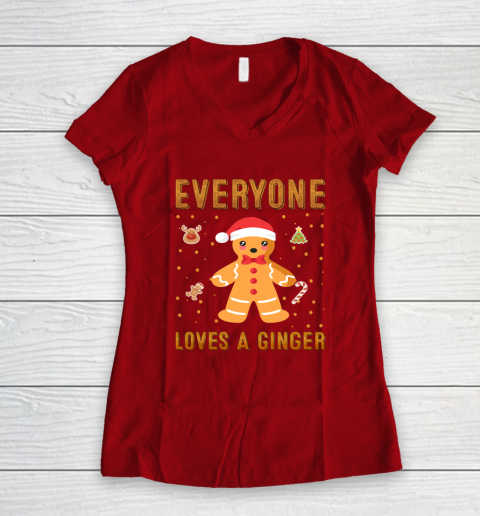 Everyone Loves A Ginger Funny Christmas Women's V-Neck T-Shirt 8