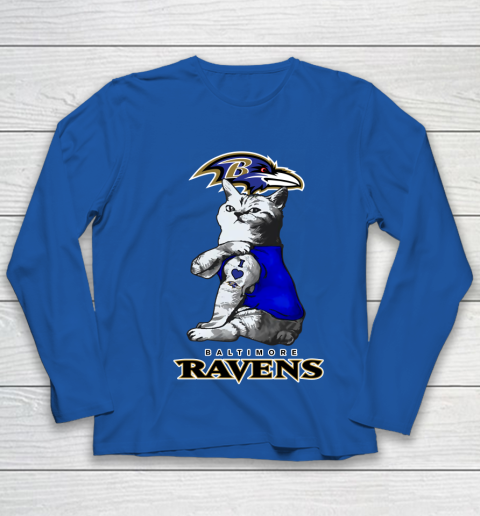 NFL Football My Cat Loves Baltimore Ravens Youth Long Sleeve 7
