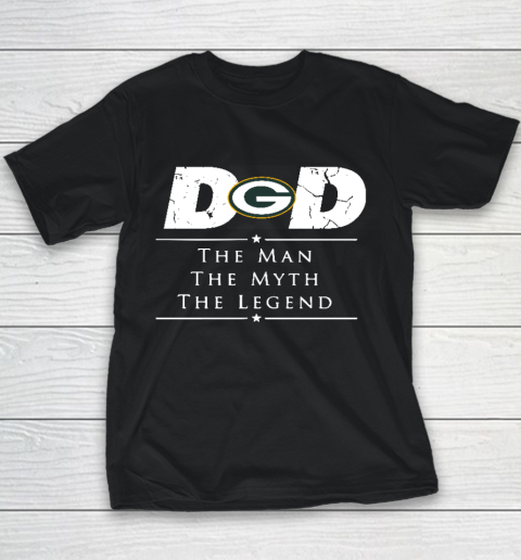 Green Bay Packers NFL Football Dad The Man The Myth The Legend Youth T-Shirt