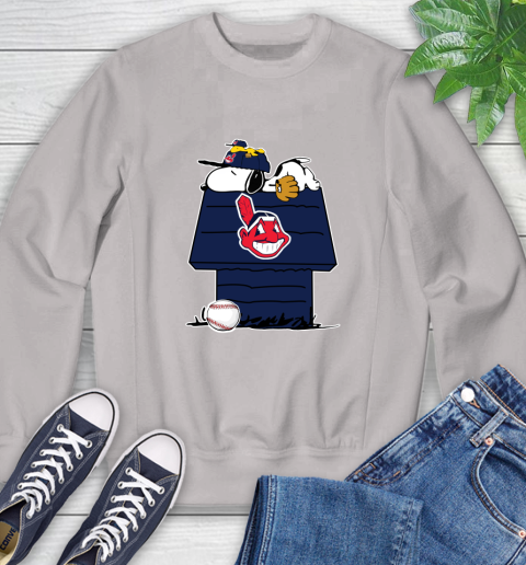 MLB Cleveland Indians Snoopy Woodstock The Peanuts Movie Baseball T Shirt Sweatshirt 12