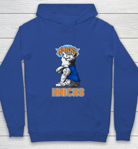 NBA Basketball My Cat Loves New York Knicks Youth Hoodie 6