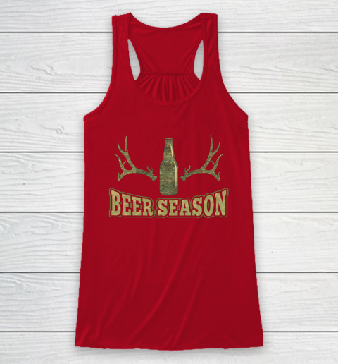 Beer Season Funny Camo Deer Hunting Pun Men Who Love Beers Racerback Tank 3