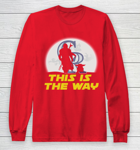 Colorado Rockies MLB Baseball Star Wars Yoda And Mandalorian This Is The Way Long Sleeve T-Shirt 7