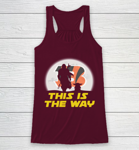 Cincinnati Bengals NFL Football Star Wars Yoda And Mandalorian This Is The Way Racerback Tank 2