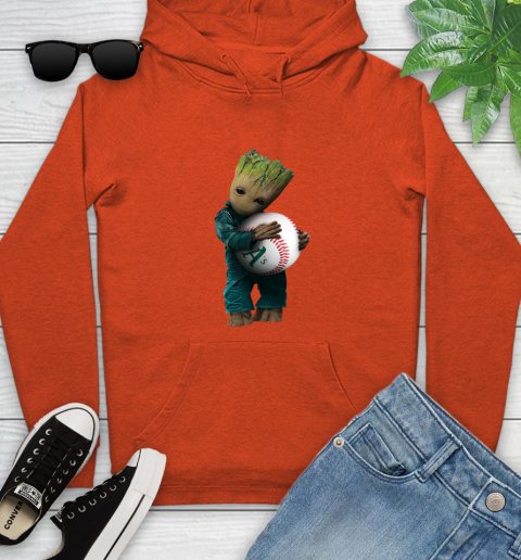 MLB Groot Guardians Of The Galaxy Baseball Sports Oakland Athletics Youth Hoodie 5