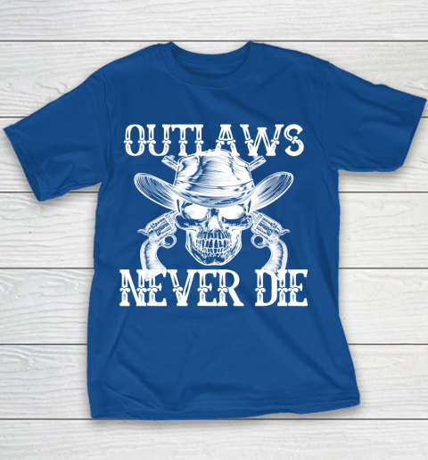 Outlaws Never Die shirt skull biker Youth T-Shirt 6