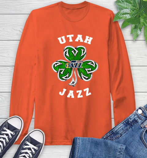 NBA Utah Jazz Three Leaf Clover St Patrick's Day Basketball Sports Long Sleeve T-Shirt 4