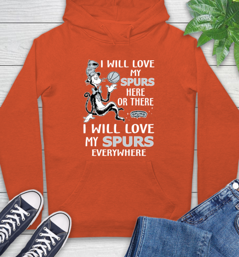 NBA Basketball San Antonio Spurs I Will Love My Spurs Everywhere Dr Seuss Shirt Hoodie 4