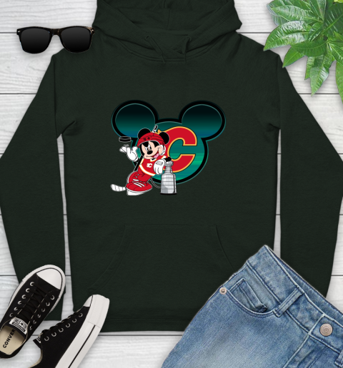 NHL Calgary Flames Stanley Cup Mickey Mouse Disney Hockey T Shirt Youth Hoodie 13