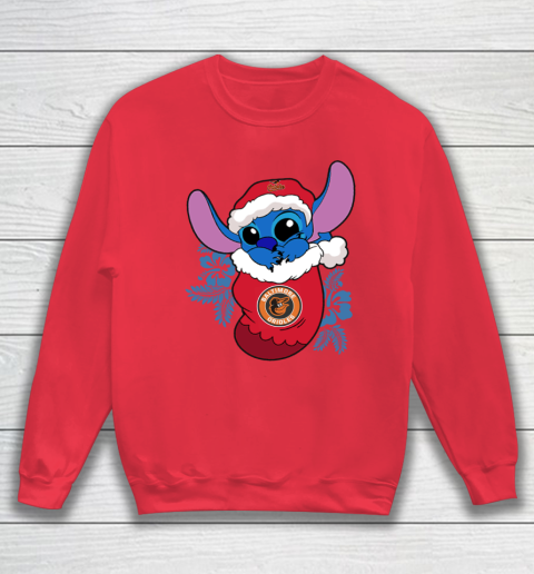 Baltimore Orioles Christmas Stitch In The Sock Funny Disney MLB Sweatshirt 8