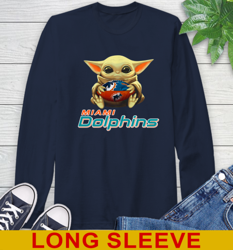 NFL Football Miami Dolphins Baby Yoda Star Wars Shirt Long Sleeve T-Shirt 4