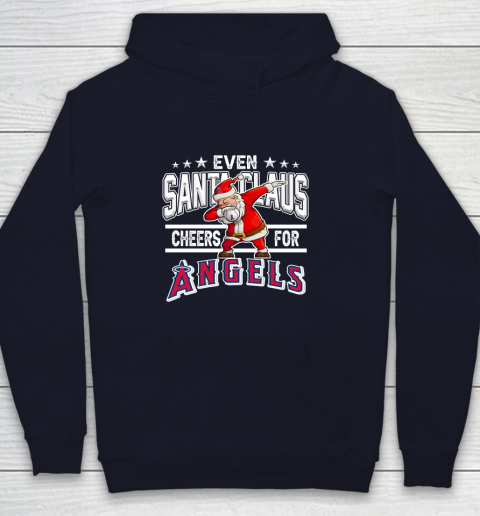 Los Angeles Angels Even Santa Claus Cheers For Christmas MLB Youth Hoodie 2