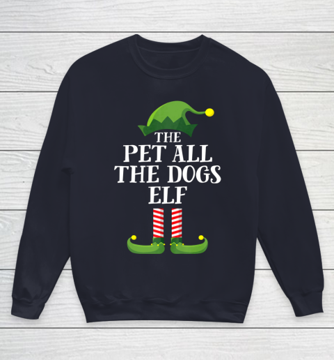 Pet All The Dogs Elf Matching Family Group Christmas Pajama Youth Sweatshirt 2