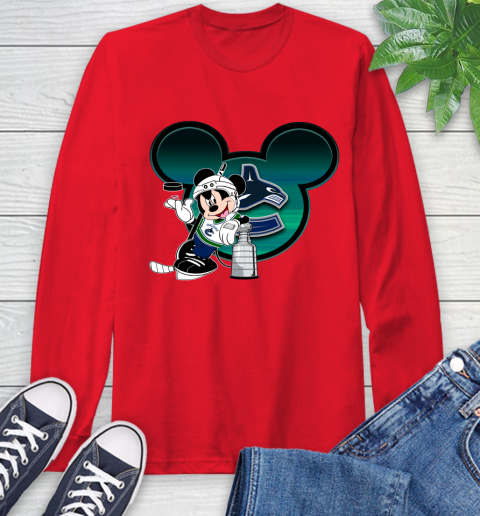 NHL Vancouver Canucks Stanley Cup Mickey Mouse Disney Hockey T Shirt Long Sleeve T-Shirt 10
