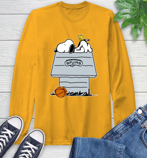 San Antonio Spurs NBA Basketball Snoopy Woodstock The Peanuts Movie Long Sleeve T-Shirt 3