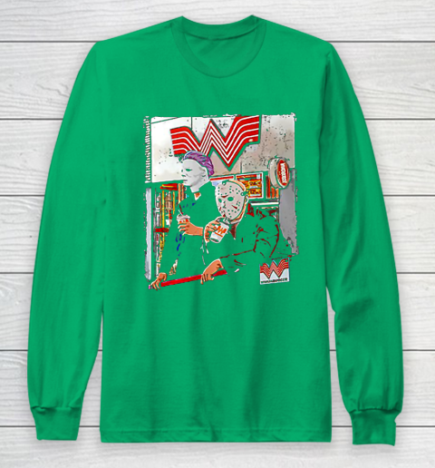 Michael Myers and Jason Voorhees drinking Whataburger Long Sleeve T-Shirt 4