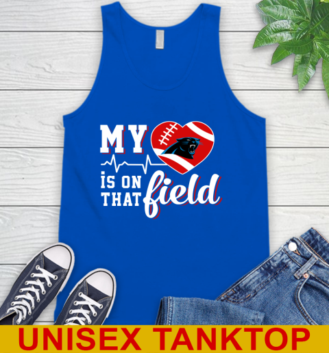 NFL My Heart Is On That Field Football Sports Carolina Panthers Tank Top 4