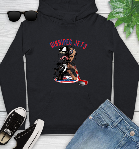 NHL Winnipeg Jets Hockey Venom Groot Guardians Of The Galaxy Youth Hoodie 2