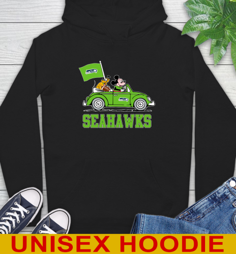 NFL Football Seattle Seahawks Pluto Mickey Driving Disney Shirt Hoodie 2