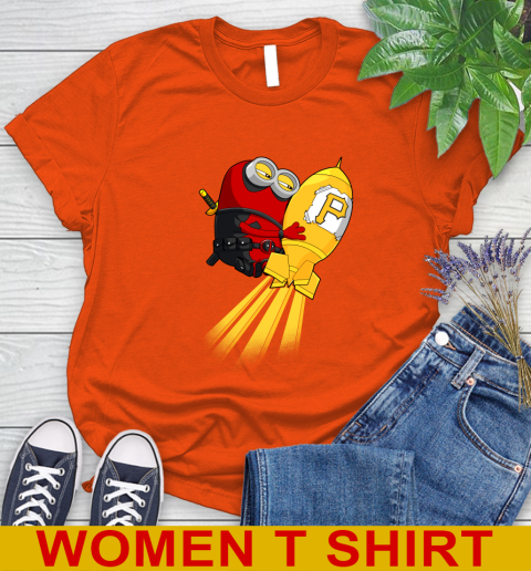 MLB Baseball Pittsburgh Pirates Deadpool Minion Marvel Shirt Women's T-Shirt 3