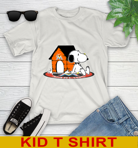 MLB Baseball Miami Marlins Snoopy The Peanuts Movie Shirt Youth T-Shirt 12