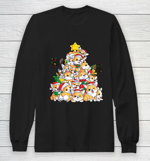 Corgi Christmas Tree Dog Santa Merry Corgmas Xmas Gifts Long Sleeve T-Shirt