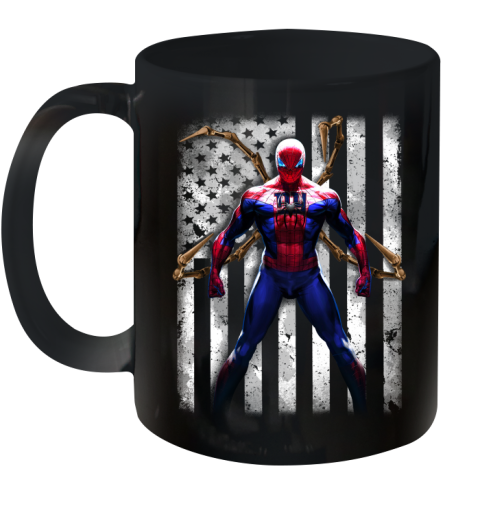 NFL Football New York Giants Spider Man Avengers Marvel American Flag Shirt Ceramic Mug 11oz