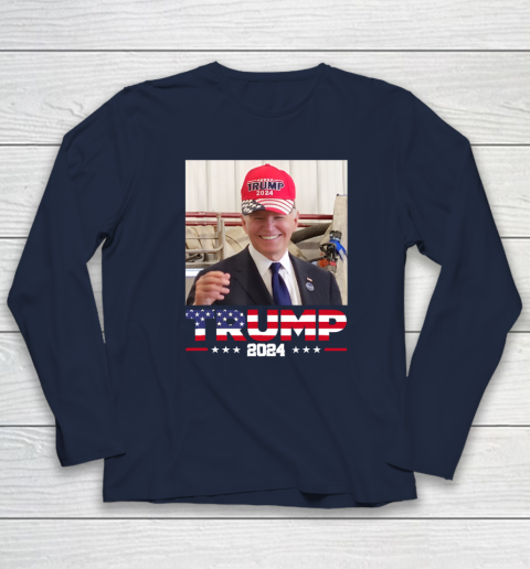 Joe biden Wearing A Trump Hat Long Sleeve T-Shirt 2