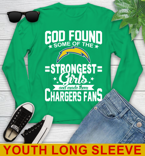 Los Angeles Chargers NFL Football God Found Some Of The Strongest Girls Adoring Fans Youth Long Sleeve 8 Los Angeles Chargers NFL Football God Found Some Of The Strongest Girls Adoring Fans Youth Long Sleeve - Image 8