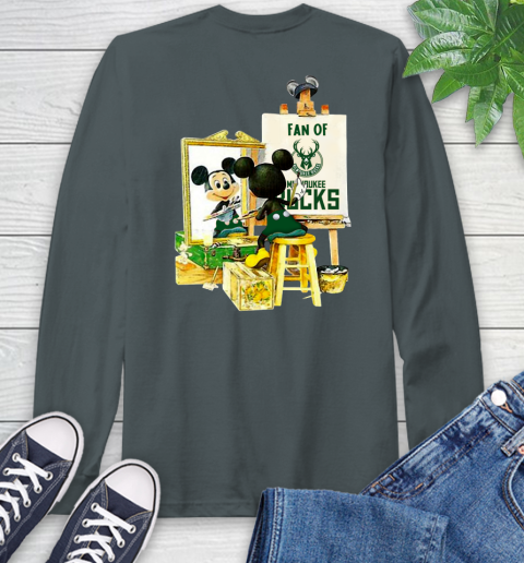 NBA Basketball Milwaukee Bucks Mickey Drawing Shirt 60