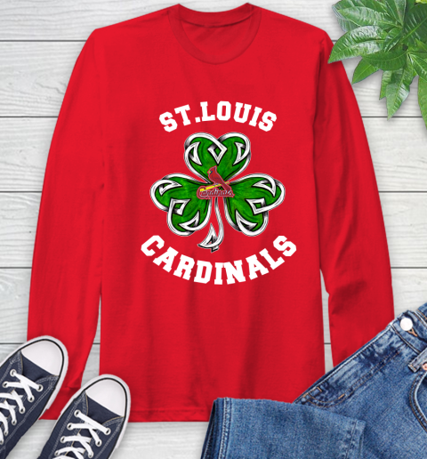 MLB St.Louis Cardinals Three Leaf Clover St Patrick's Day Baseball Sports Long Sleeve T-Shirt 11