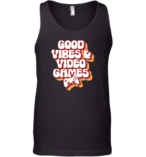 Mirandalorian Store Good Vibes & Video Games Retro Tank Top