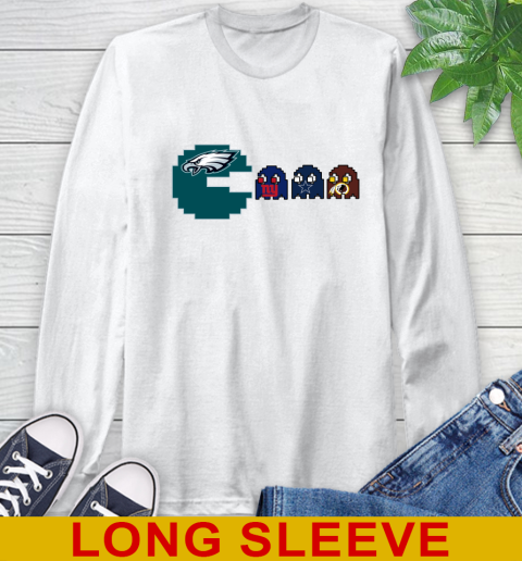 Philadelphia Eagles NFL Football Pac Man Champion Long Sleeve T-Shirt