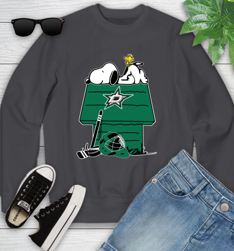 Dallas Stars NHL Hockey Snoopy Woodstock The Peanuts Movie Youth Sweatshirt 6