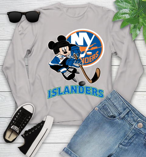 NHL New York Islanders Mickey Mouse Disney Hockey T Shirt Youth Long Sleeve 12