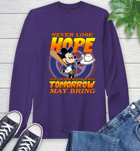 Chicago Cubs MLB Baseball Mickey Disney Never Lose Hope Long Sleeve T-Shirt 5