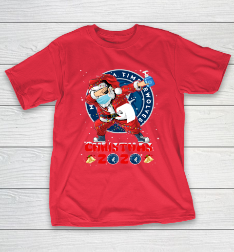 Minnesota Timberwolves Funny Santa Claus Dabbing Christmas 2020 NBA T-Shirt 9