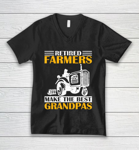 GrandFather gift shirt Retired Farmer Tractor Make The Best Grandpa Retirement Gift T Shirt V-Neck T-Shirt