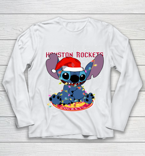 Houston Rockets NBA noel stitch Basketball Christmas Youth Long Sleeve