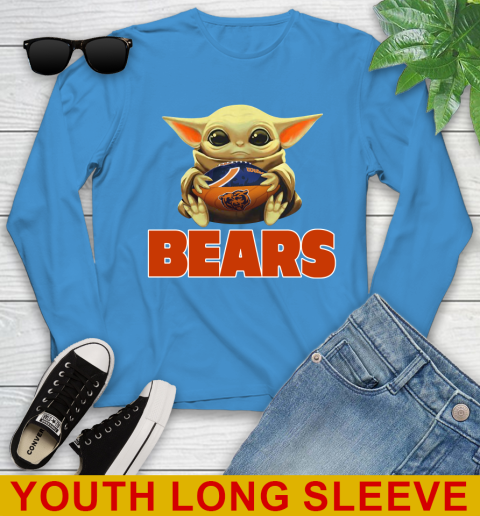 NFL Football Chicago Bears Baby Yoda Star Wars Shirt Youth Long Sleeve 8