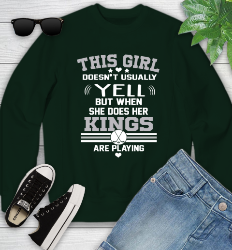 Los Angeles Kings NHL Hockey I Yell When My Team Is Playing Youth Sweatshirt 9