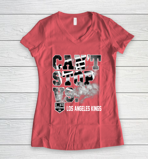 NHL Los Angeles Kings Hockey Can't Stop Vs Women's V-Neck T-Shirt 4