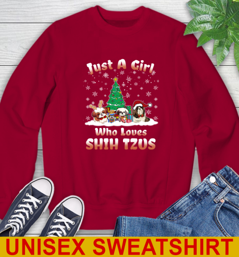 Christmas Just a girl who love shih tzus dog pet lover 174