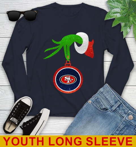 San Francisco 49ers Grinch Merry Christmas NFL Football Youth Long Sleeve 3
