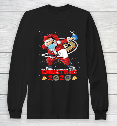 Anaheim Ducks Funny Santa Claus Dabbing Christmas 2020 NHL Long Sleeve T-Shirt