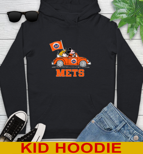 MLB Baseball New York Mets Pluto Mickey Driving Disney Shirt Youth Hoodie 2
